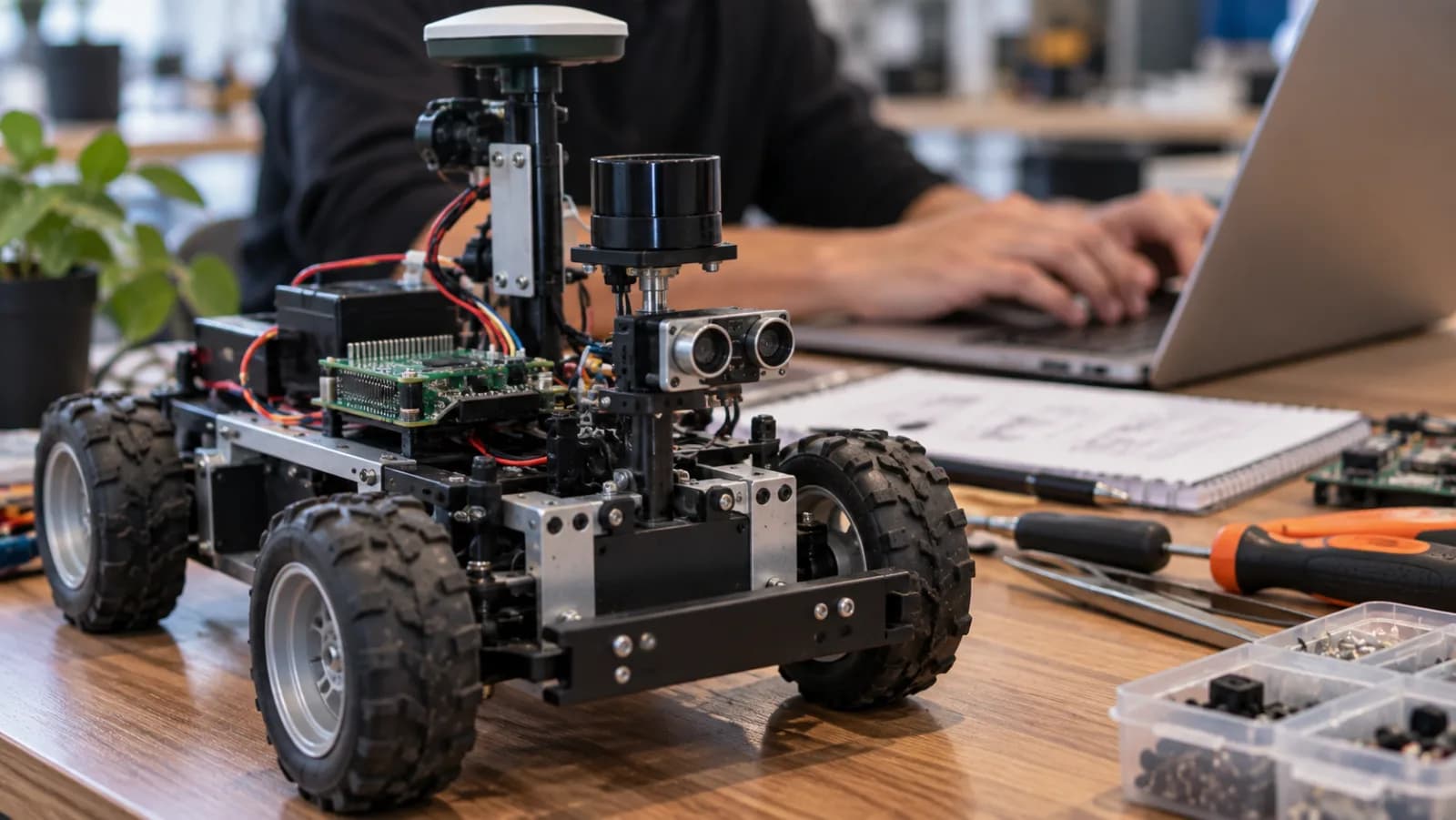 Genç proje yarışmasında sergilenen robot detayı
